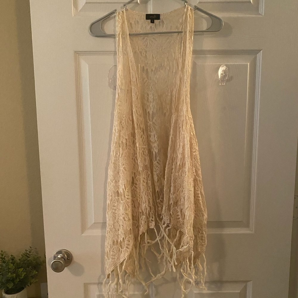 Lace & Fringe Vest